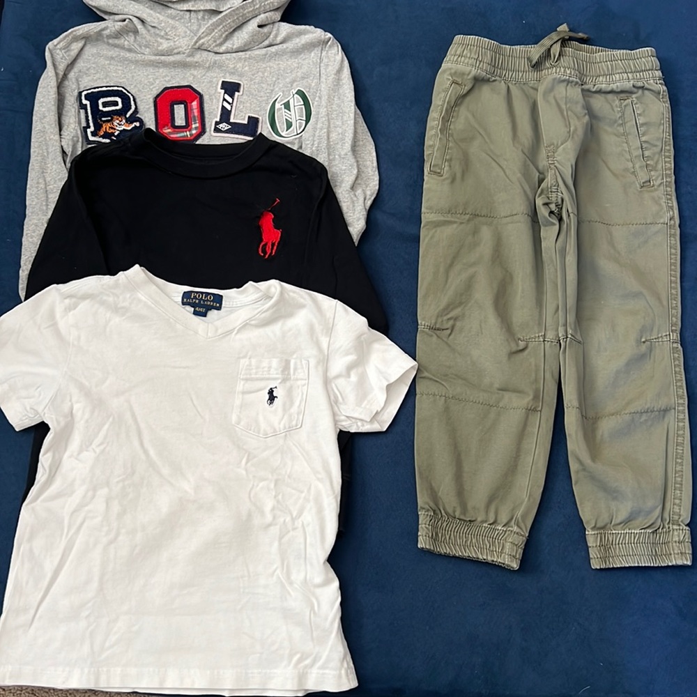 Lot Bundle Toddler Size 4T Polo Ralph Lauren Shirts and Joggers